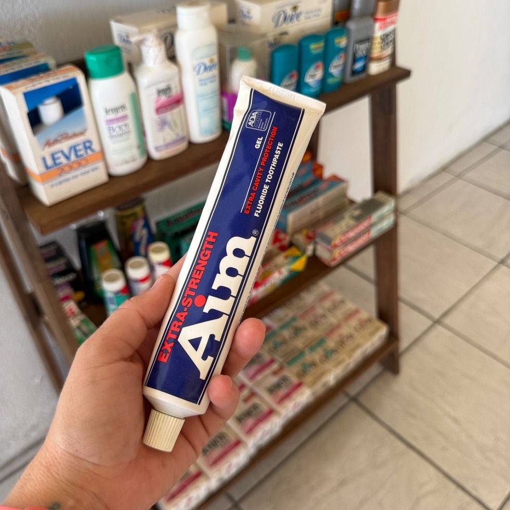 Vintage Aim Extra Strength Toothpaste NOS 6.4 oz Fluoride Gel Tube Retro Package